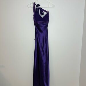 Chic One Shoulder Purple Dress